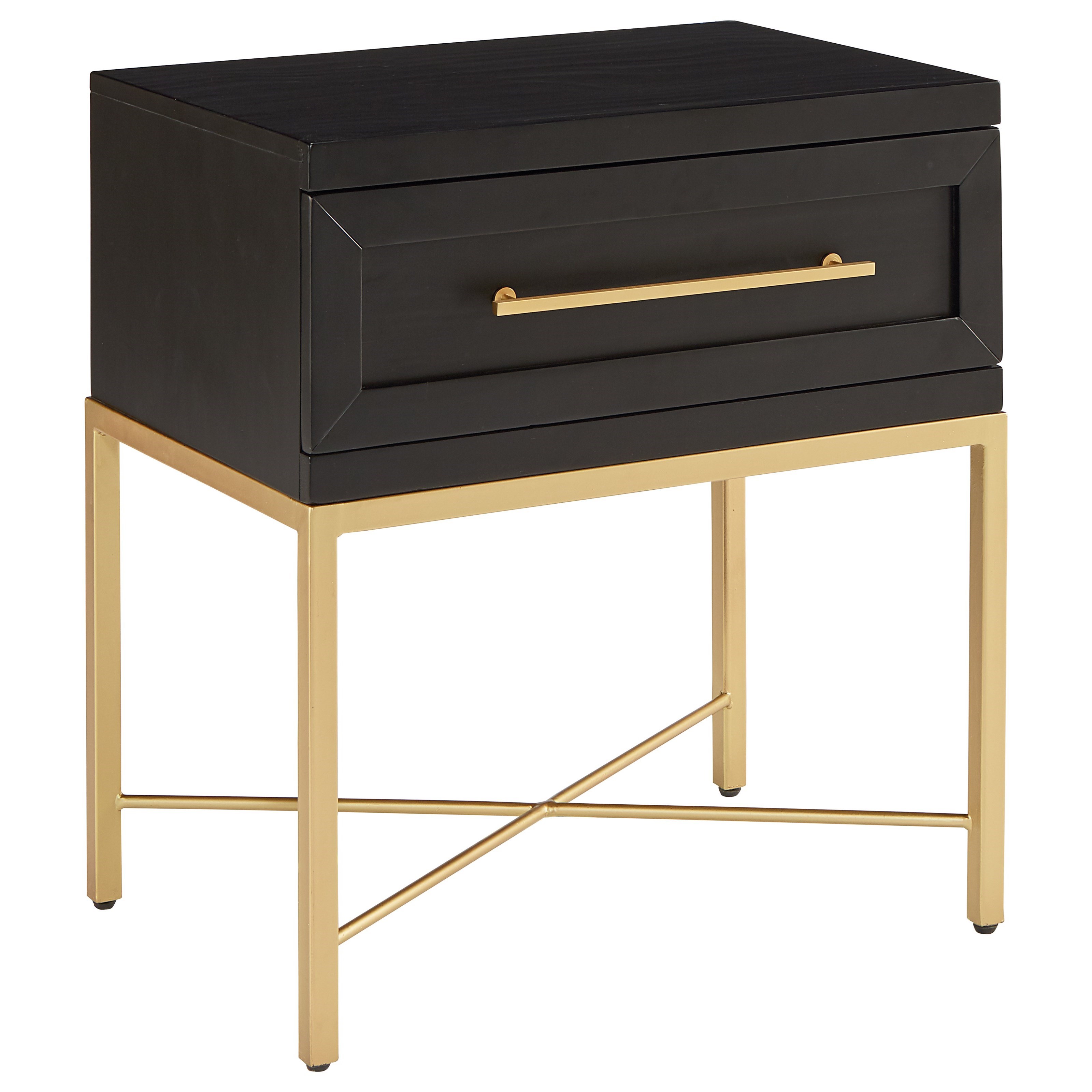 Magnolia Home by Joanna Gaines Modern Nightstand with Brushed Brass